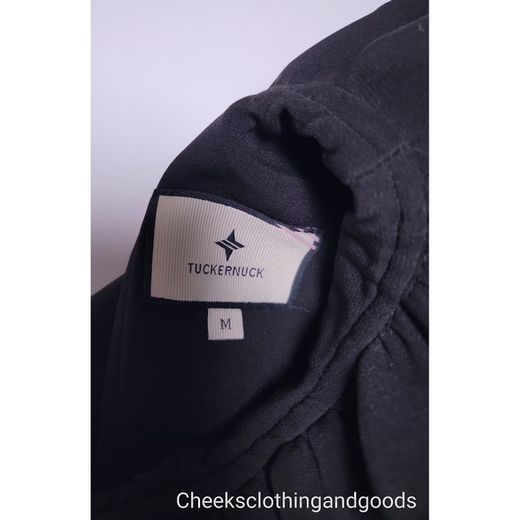 Tuckernuck Black Daphne Dress Ruffle Bow Tie Back Detail Pockets size MEDIUM - Picture 8 of 11